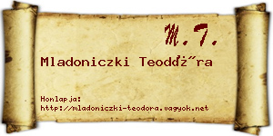 Mladoniczki Teodóra névjegykártya
